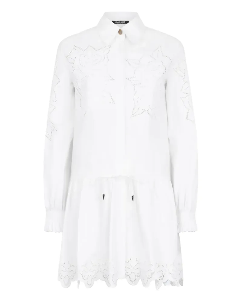 Roberto Cavalli Hemdkleid mit Stickerei - Weiß Weiß