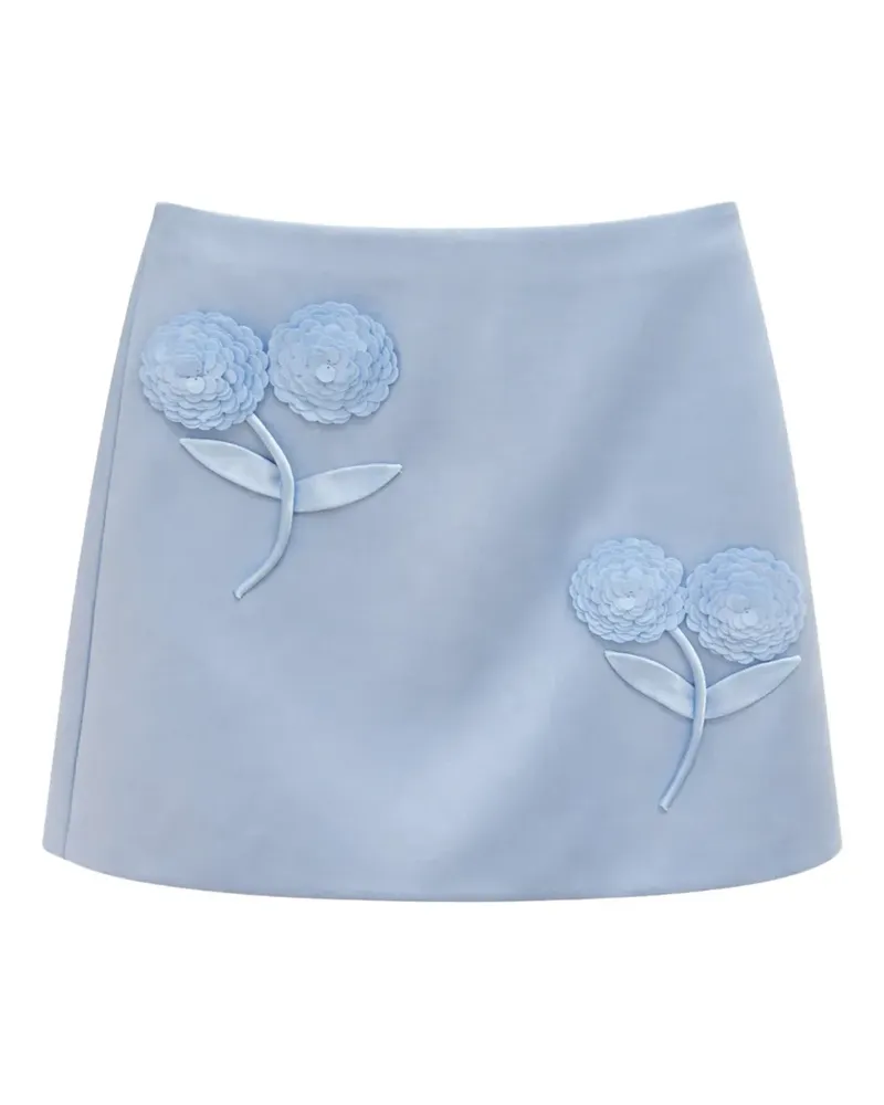 Self-Portrait 3D-flower mini skirt - Blau Blau