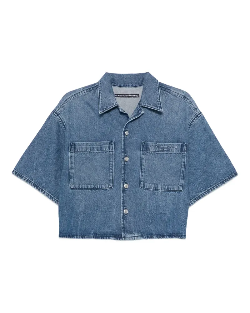 Alexander Wang cropped denim shirt - Blau Blau