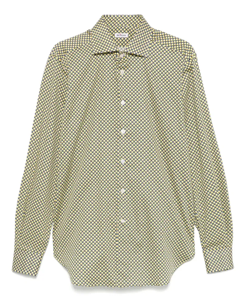 Kiton Geometrisch gemustertes Hemd - Blau Blau