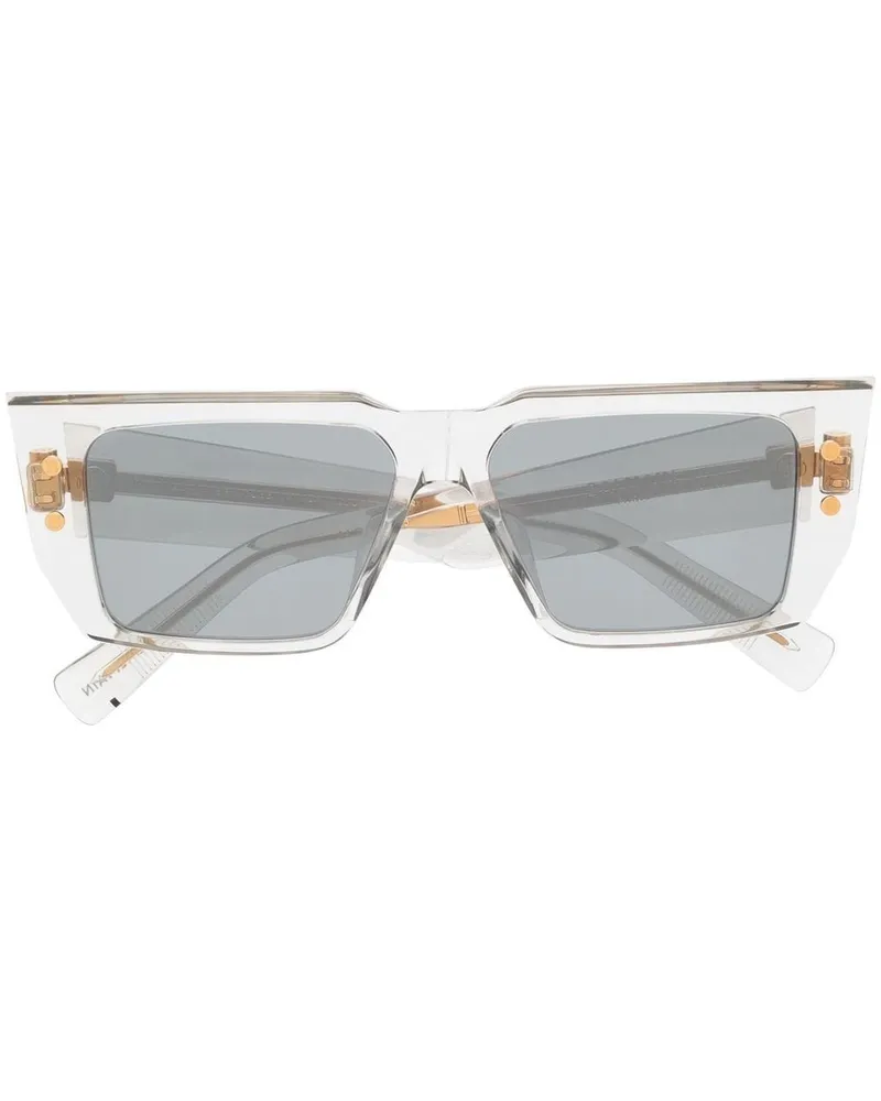 Balmain B-VI Sonnenbrille mit eckigem Gestell Grau