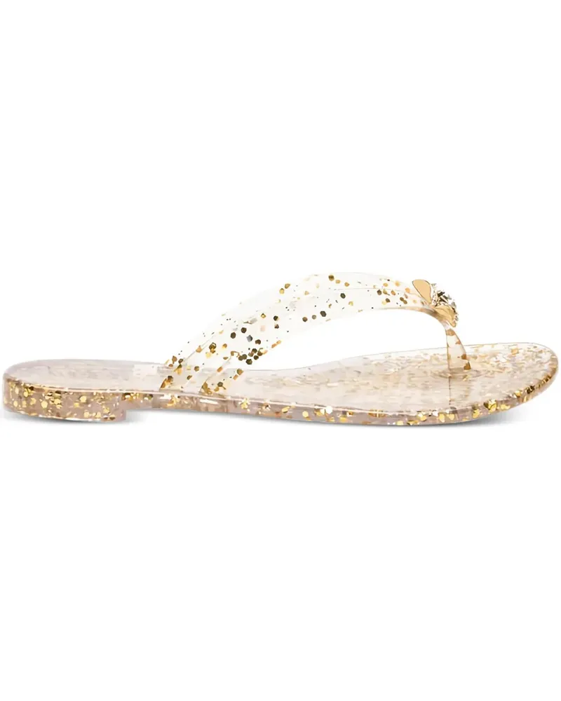 Casadei Flache Sandalen im Glitter-Look - Nude Nude