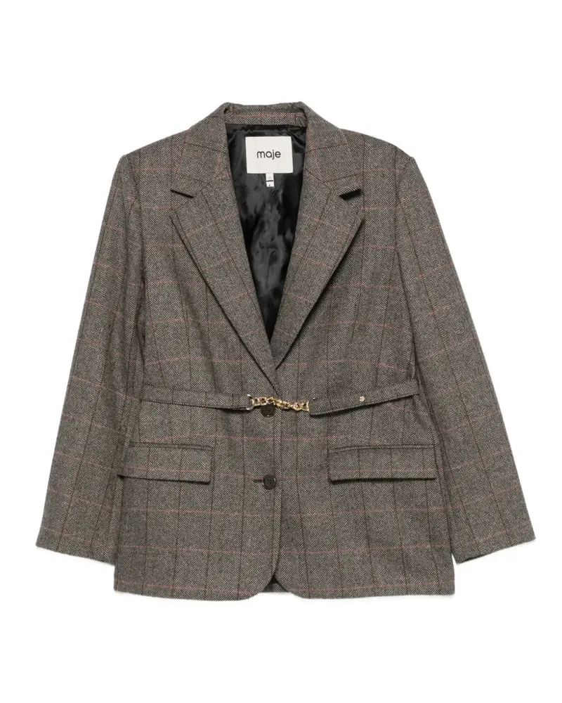 Maje Blazer mit Karomuster - Grau Grau