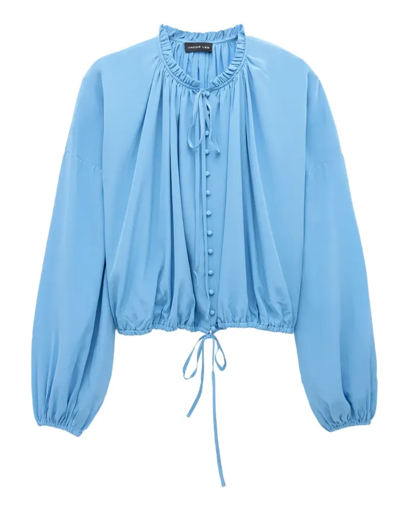 Jacob Lee ruffled button-front blouse - Blau Blau