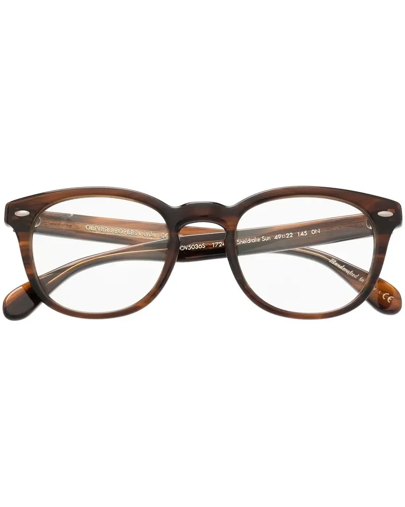 Oliver Peoples Runde Sheldrake Sun Brille - Braun Braun
