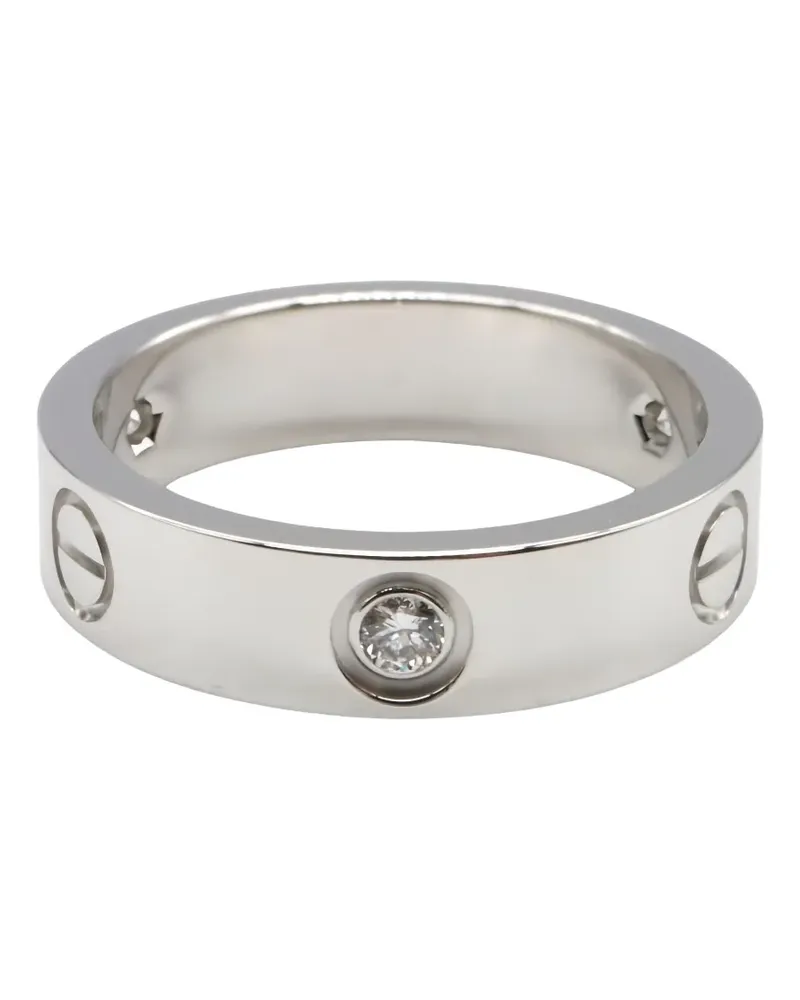 Cartier 18kt Love Weißgoldring mit Diamant - Silber Silber