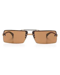 Ferragamo Sonnenbrille mit eckigem Gestell Braun