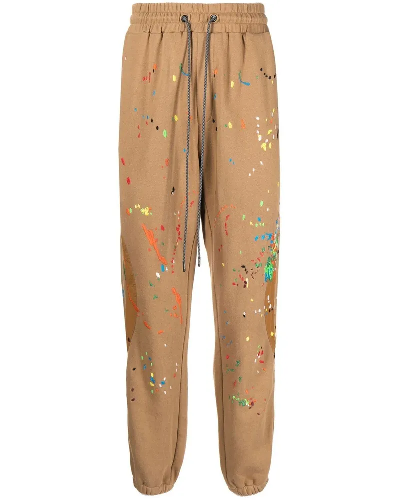 Mostly Heard Rarely Seen Jogginghose mit aufgestickten Farbklecksen - Braun Braun