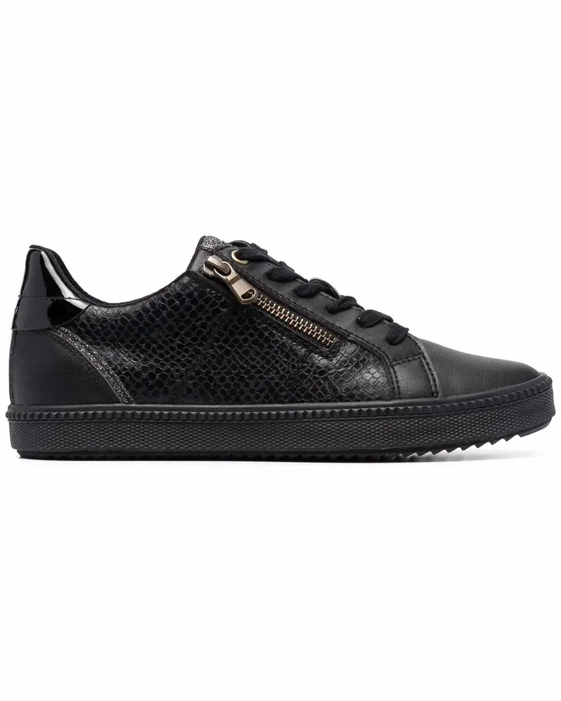 Geox Sneakers in Schlangenleder-Optik - Schwarz Schwarz