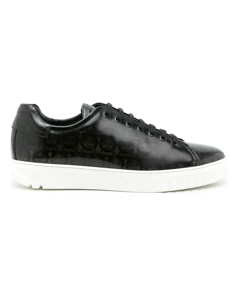 Ferragamo Sneakers mit Cube Gancini-Print - Schwarz Schwarz