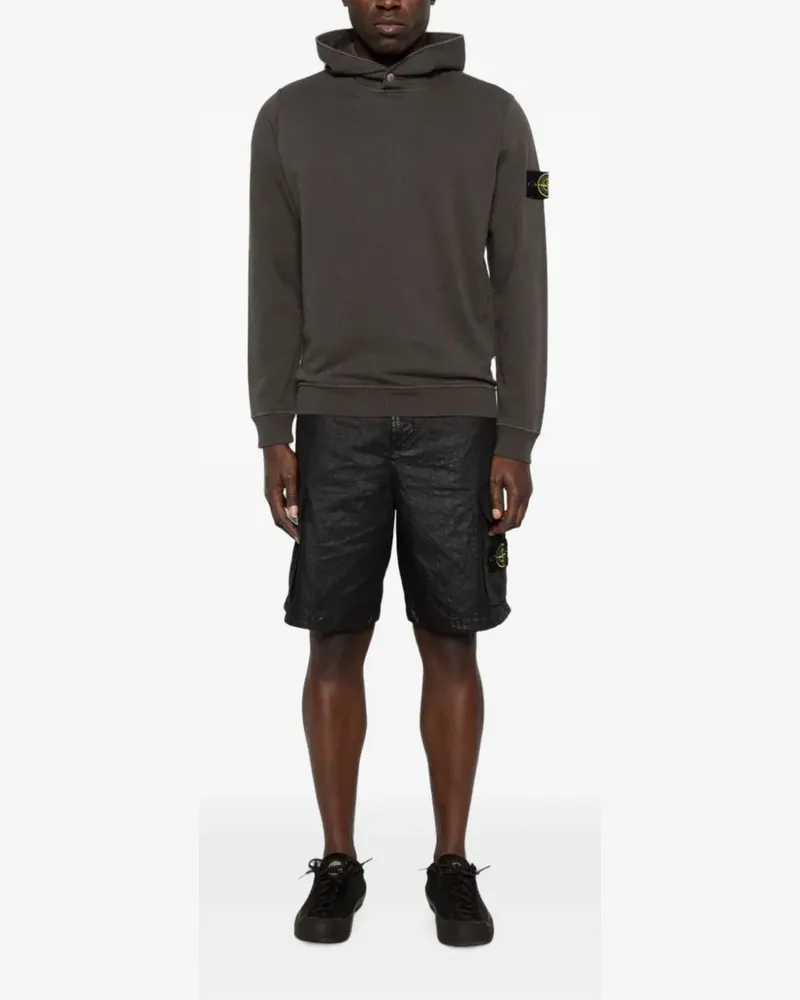 Stone Island 6100031 Malfilé Fleece Hoodie mit "Old"-Effekt - Grau Grau