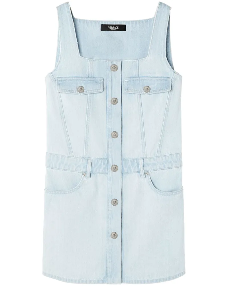 Versace Medusa Jeans-Minikleid mit Knöpfen - Blau Blau