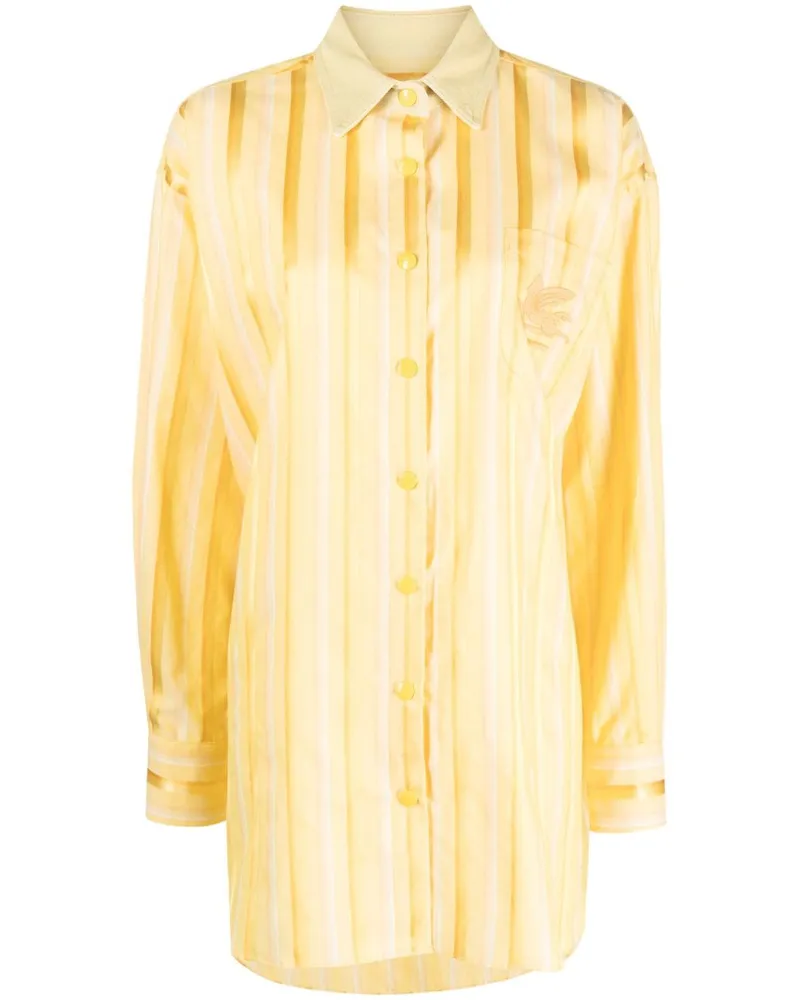 Etro Gestreiftes Hemdkleid - Gelb Gelb