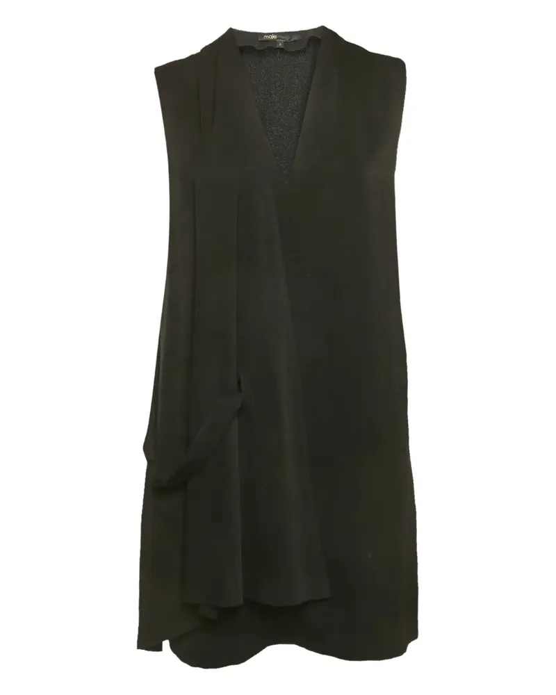 Maje Ärmelloses Kleid mit Drapierung - Schwarz Schwarz