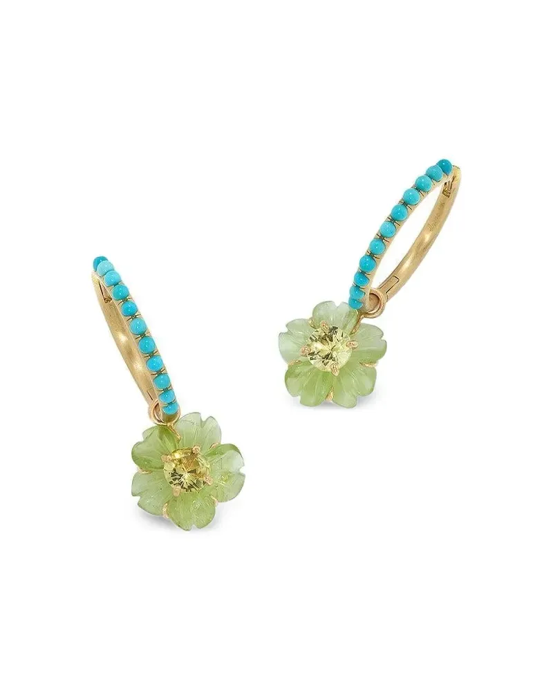 Irene Neuwirth Ohrringe mit Peridot und Chrysoberyl - Gold Gold