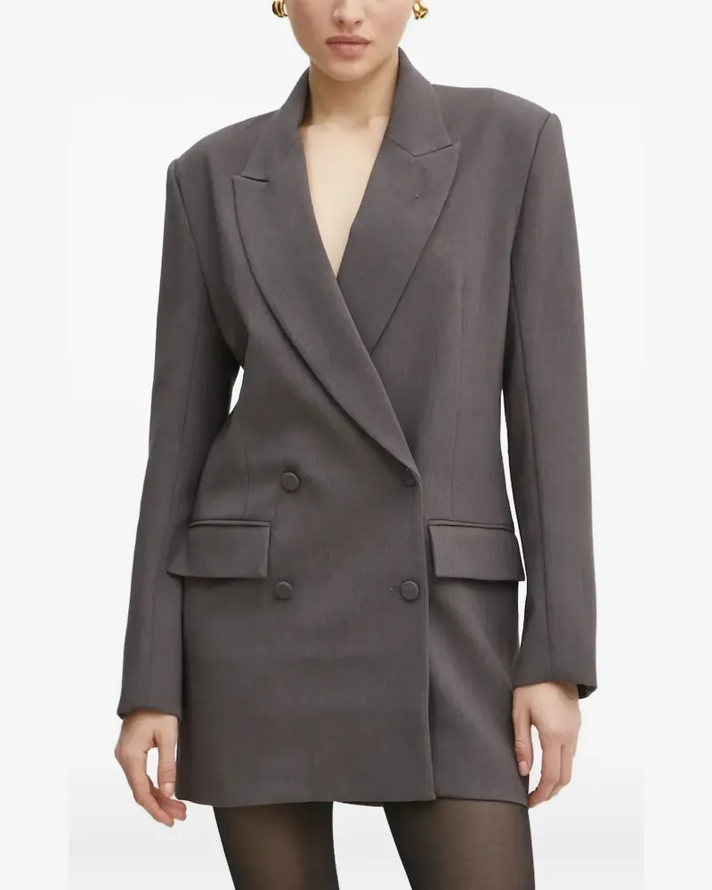 Bardot Doppelreihiges Minikleid mit Rosendetail - Grau Grau