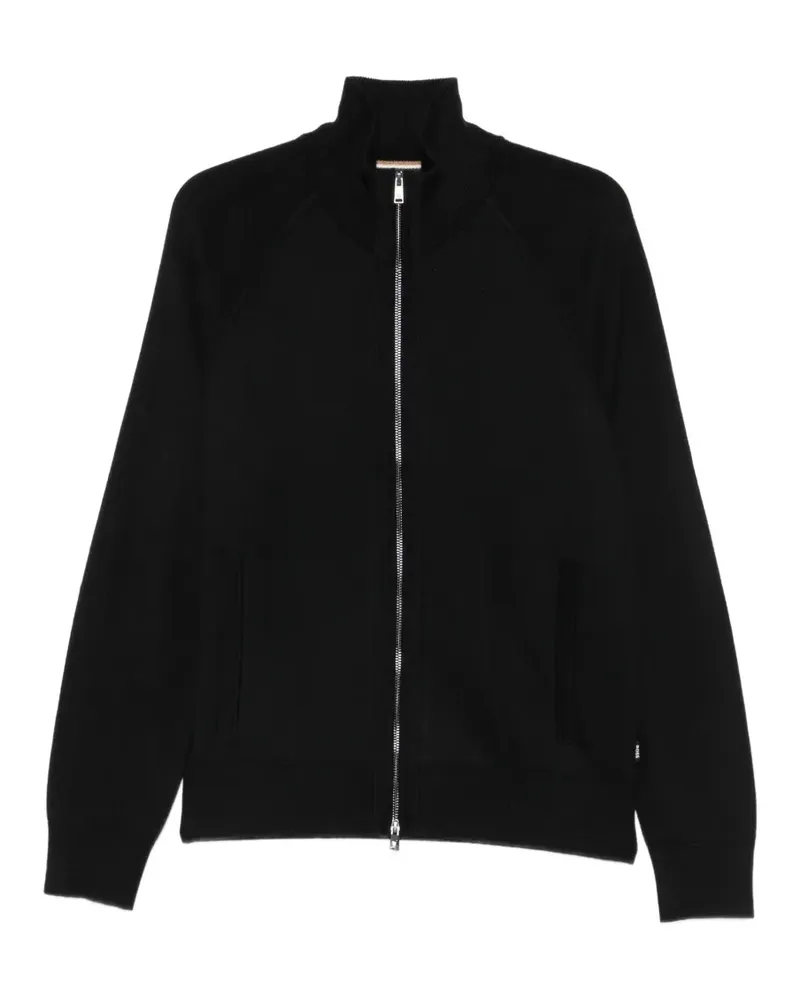 HUGO BOSS Pullover mit Raglanärmeln und Reißverschluss - Schwarz Schwarz