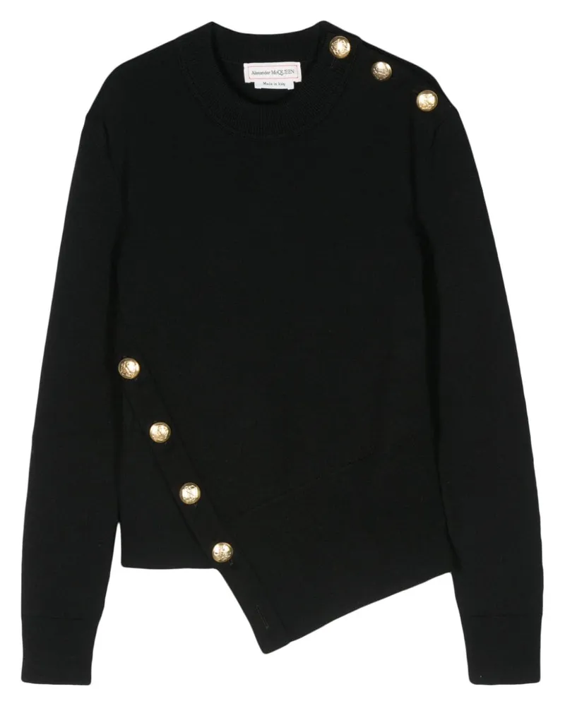 Alexander McQueen Asymmetrischer Pullover - Schwarz Schwarz