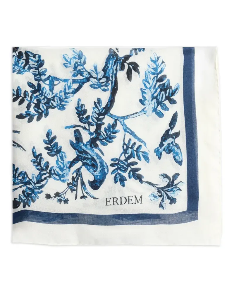 Erdem Tattoo Toile de Jouy scarf - Weiß Weiß