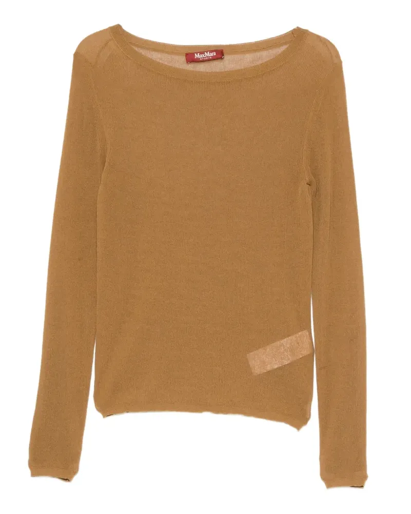 Max Mara Fiorito Pullover mit U-Boot-Ausschnitt - Braun Braun