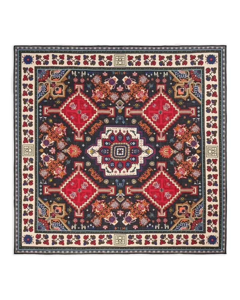 Totême Winter geometric blanket wool scarf - Rot Rot