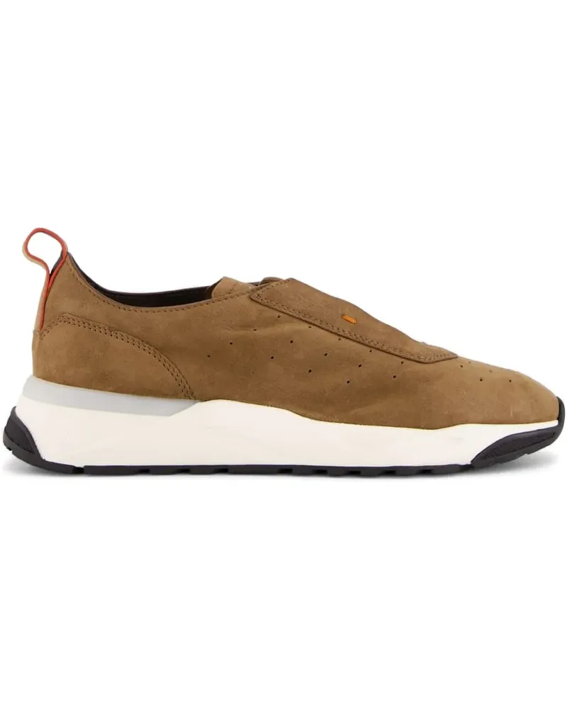 Santoni Sneakers aus Leder Braun