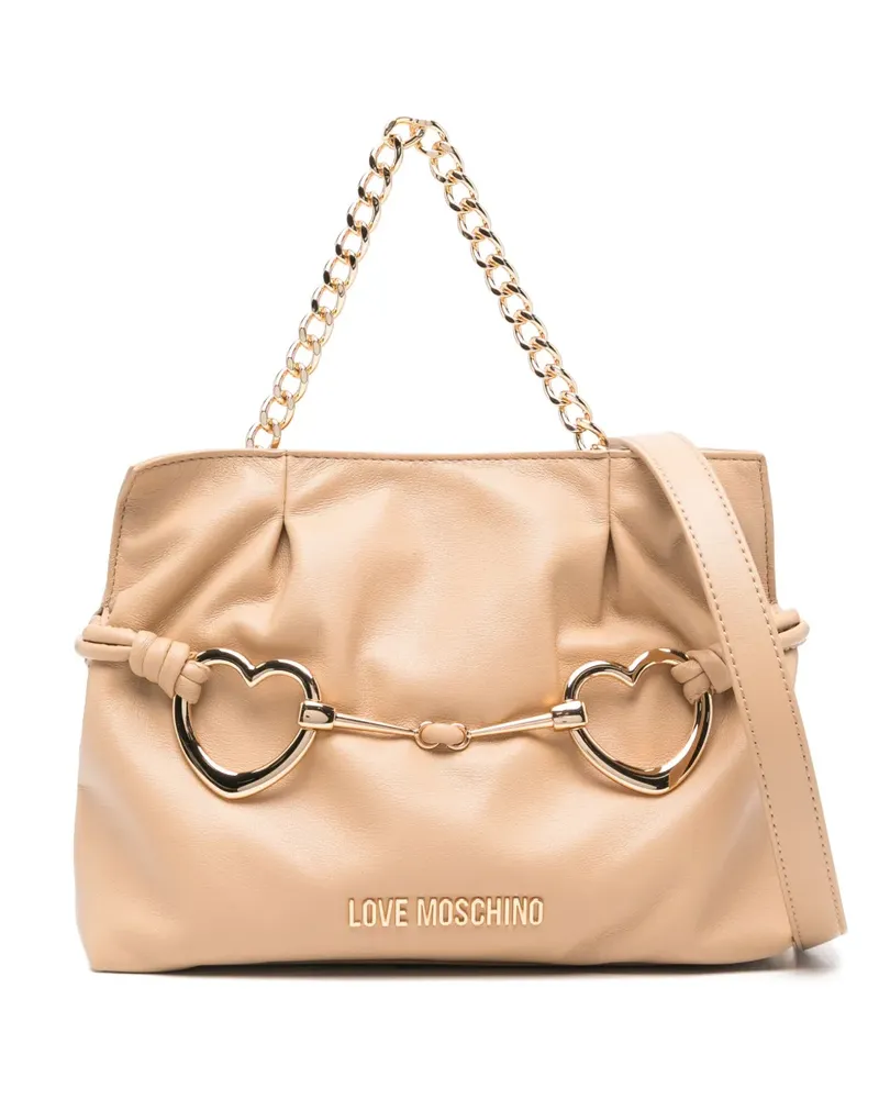 Moschino Handtasche mit Logo-Schriftzug - Nude Nude