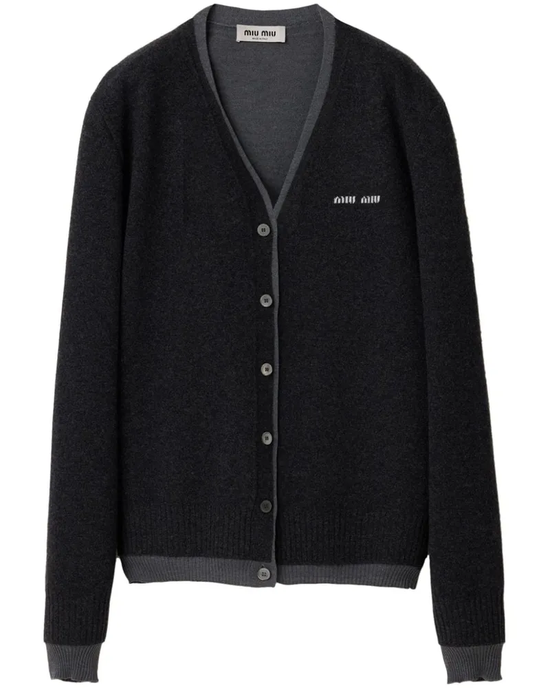 Miu Miu Cardigan mit V-Ausschnitt - Grau Grau