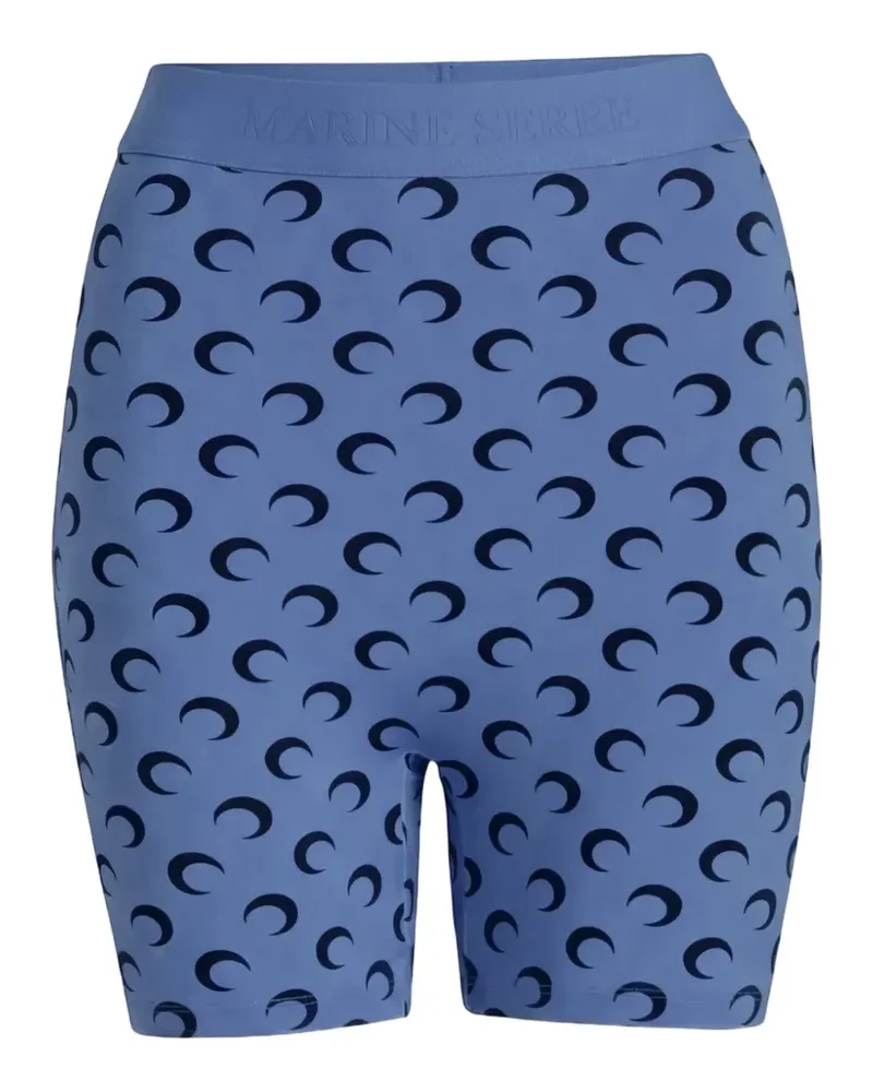 Marine Serre Moon jersey shorts - Blau Blau