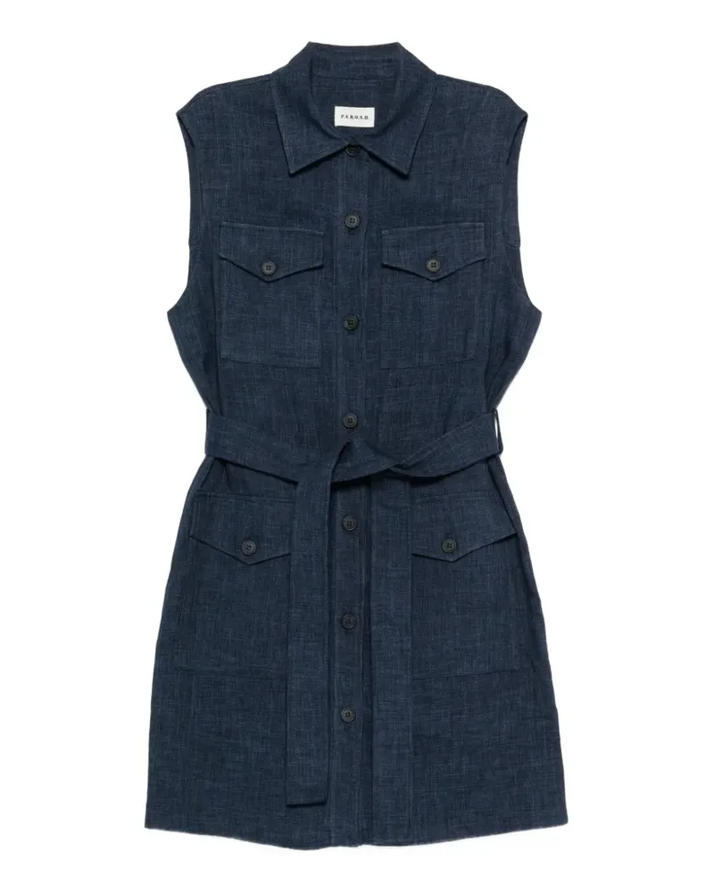 P.A.R.O.S.H. P.A.R.O H. tie-belt mini dress - Blau Blau