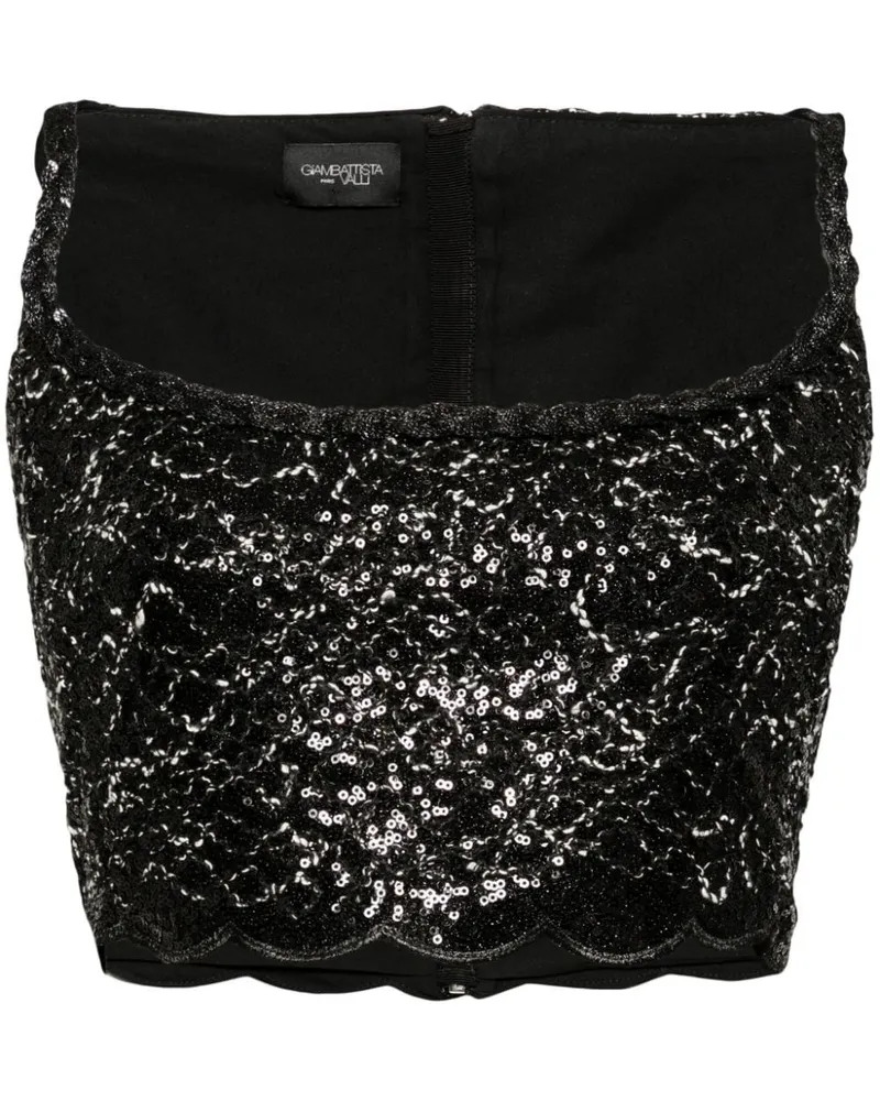 Giambattista Valli Pailletten-Tanktop mit Wellensaum - Schwarz Schwarz