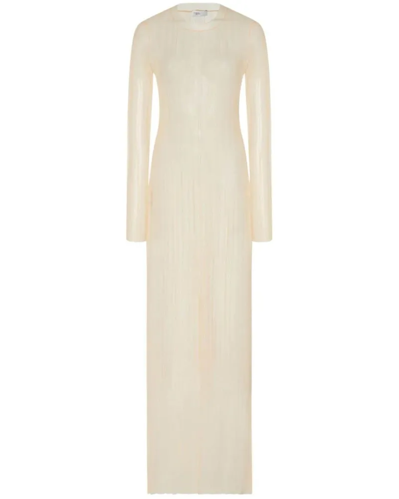Rosetta Getty Semi-transparentes Plisseekleid - Nude Nude