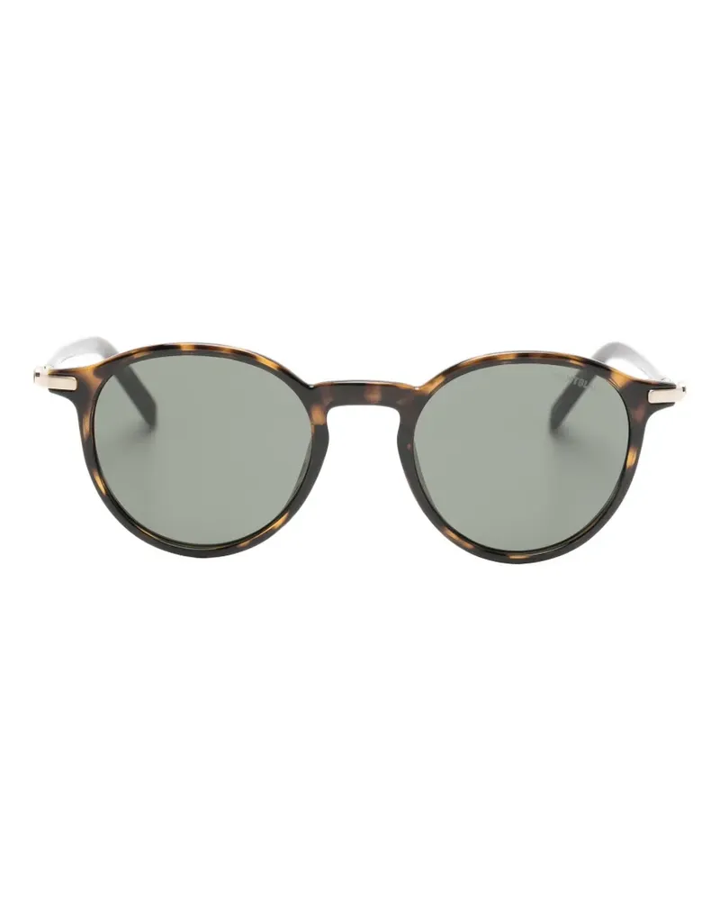 Montblanc tortoiseshell-effect round-frame sunglasses - Braun Braun