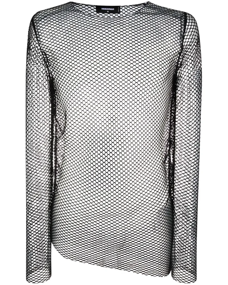 Dsquared2 Oberteil aus Mesh - Schwarz Schwarz