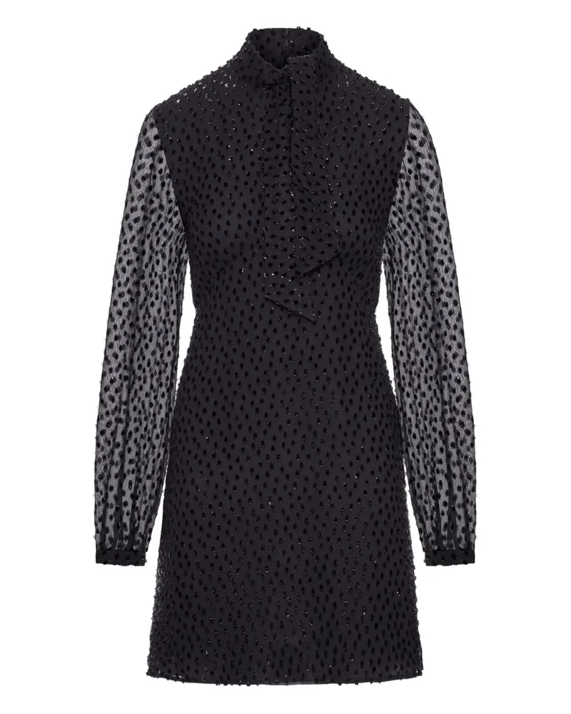 Saint Laurent Langärmeliges Minikleid - Schwarz Schwarz