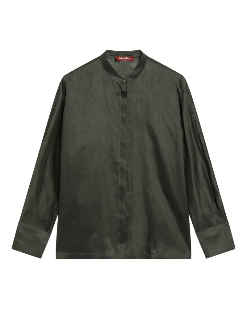 Max Mara mandarin-collar long-sleeve shirt - Grün Grün