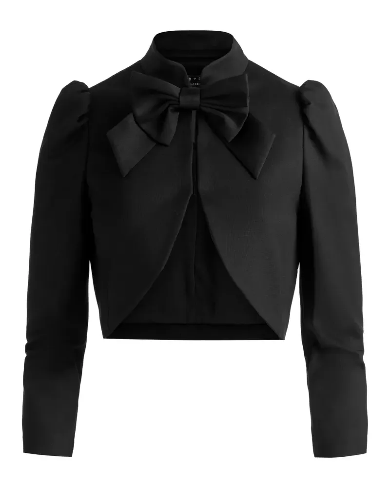 Alice + Olivia Ilaria Cropped-Jacke mit Schleife - Schwarz Schwarz