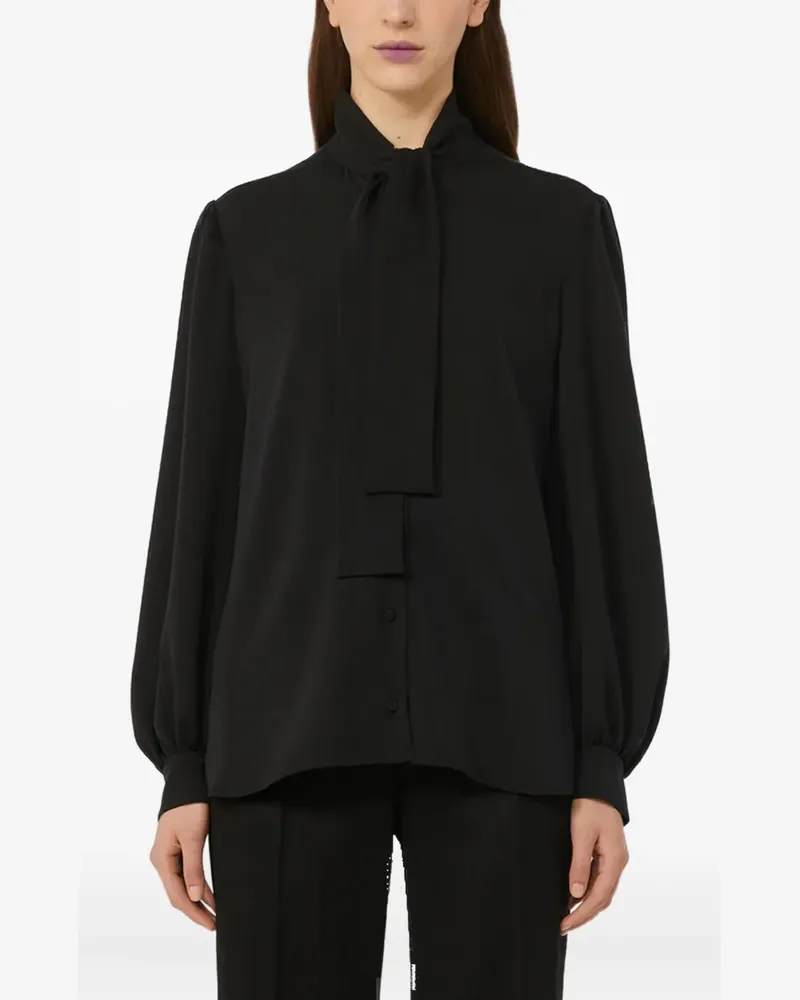 Max Mara Oberteil mit Puffärmeln - Schwarz Schwarz