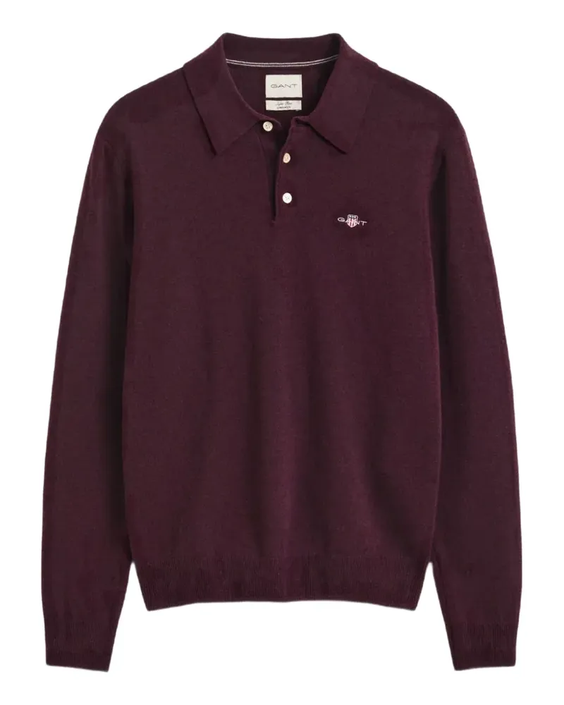 Gant Poloshirt mit Logo-Stickerei - Violett Violett