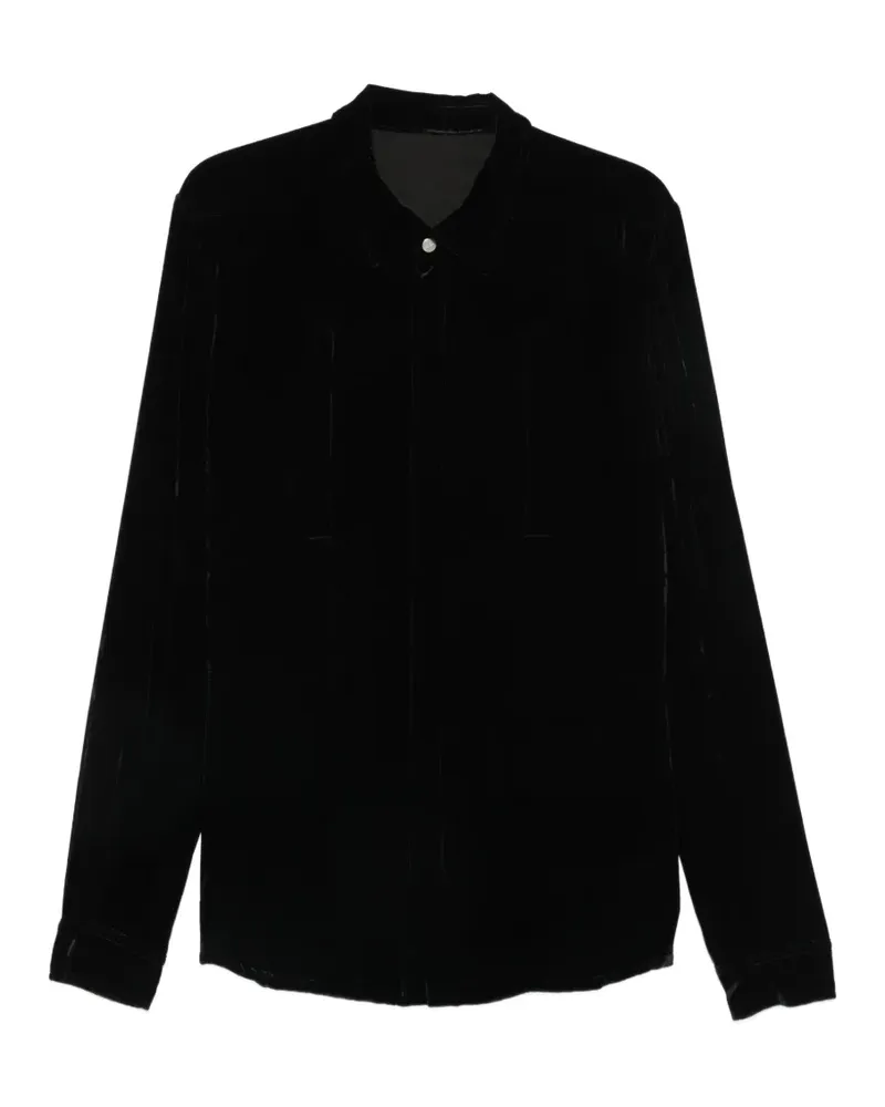 Rick Owens Samthemd mit Webdetail - Schwarz Schwarz