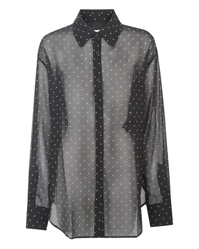 FRANKIE Shop Semi-transparentes Peri Hemd - Schwarz Schwarz