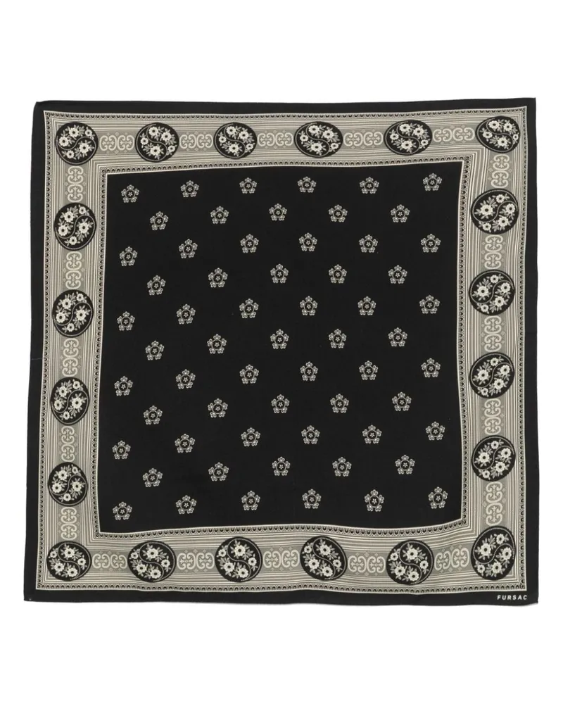 FURSAC Schal mit Print - Schwarz Schwarz