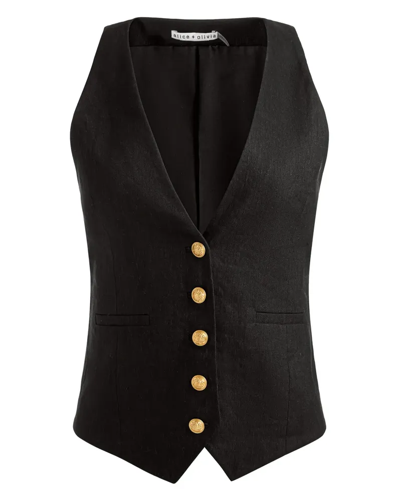 Alice + Olivia Schmale Mazie Weste - Schwarz Schwarz