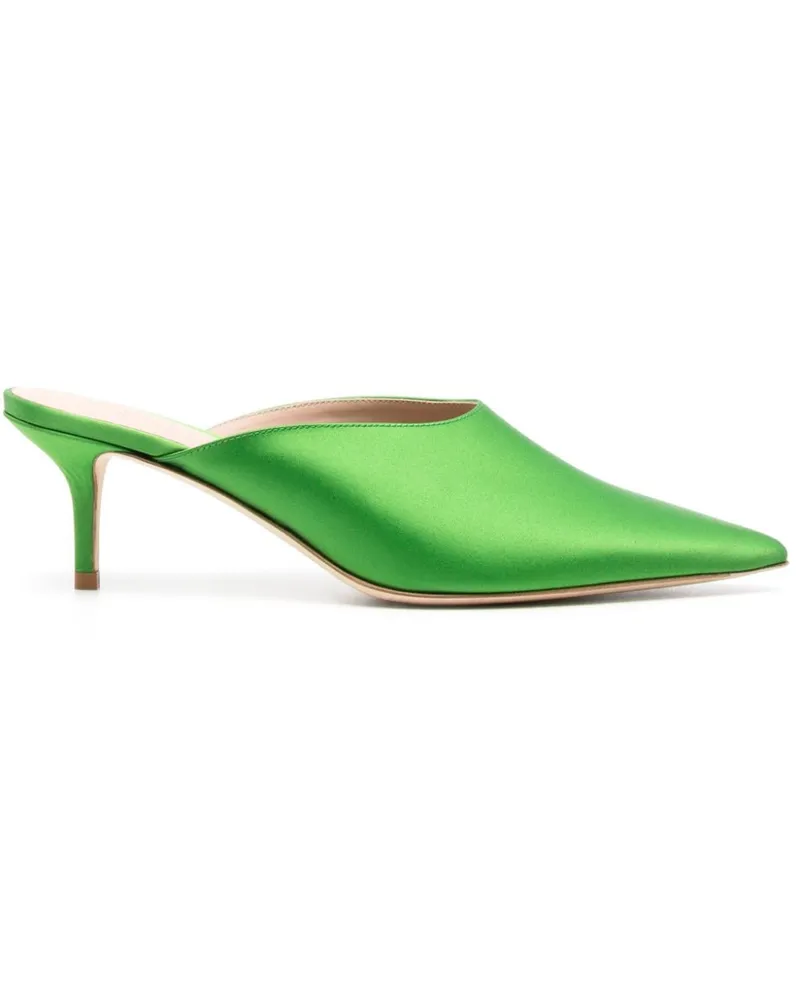 Scarosso Laura Mules aus Satin 60mm - Grün Grün