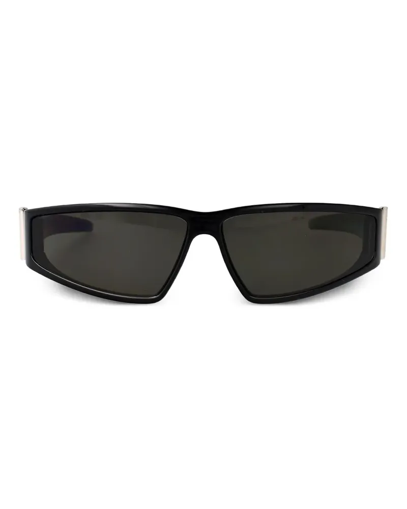 Alexander McQueen Sonnenbrille mit Shield-Gestell - Schwarz Schwarz
