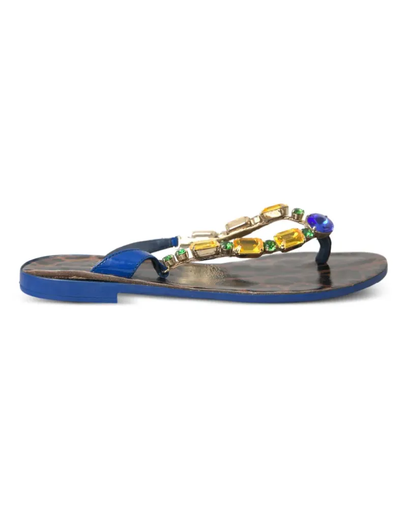 Dolce & Gabbana Sandalen mit Leoparden-Print - Blau Blau