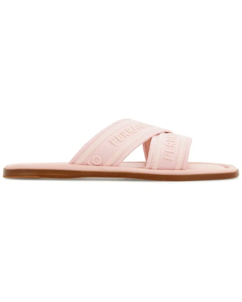 Ferragamo Pantoletten mit überkreuztem Riemen - Rosa Rosa