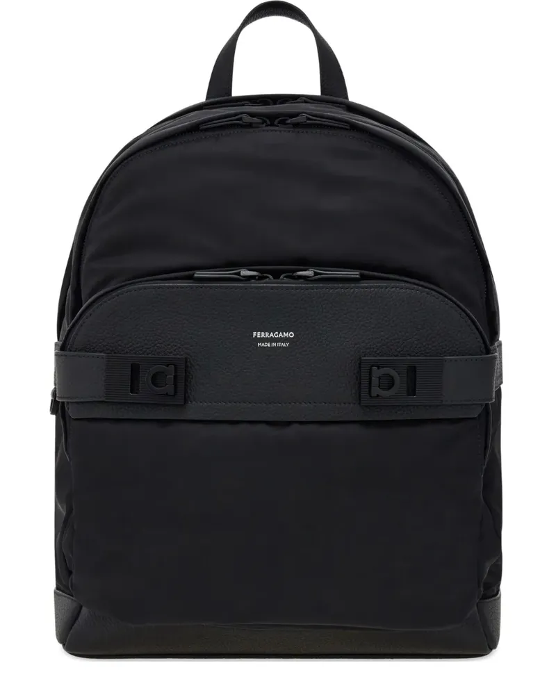 Ferragamo Rucksack mit Lederdetails - Schwarz Schwarz