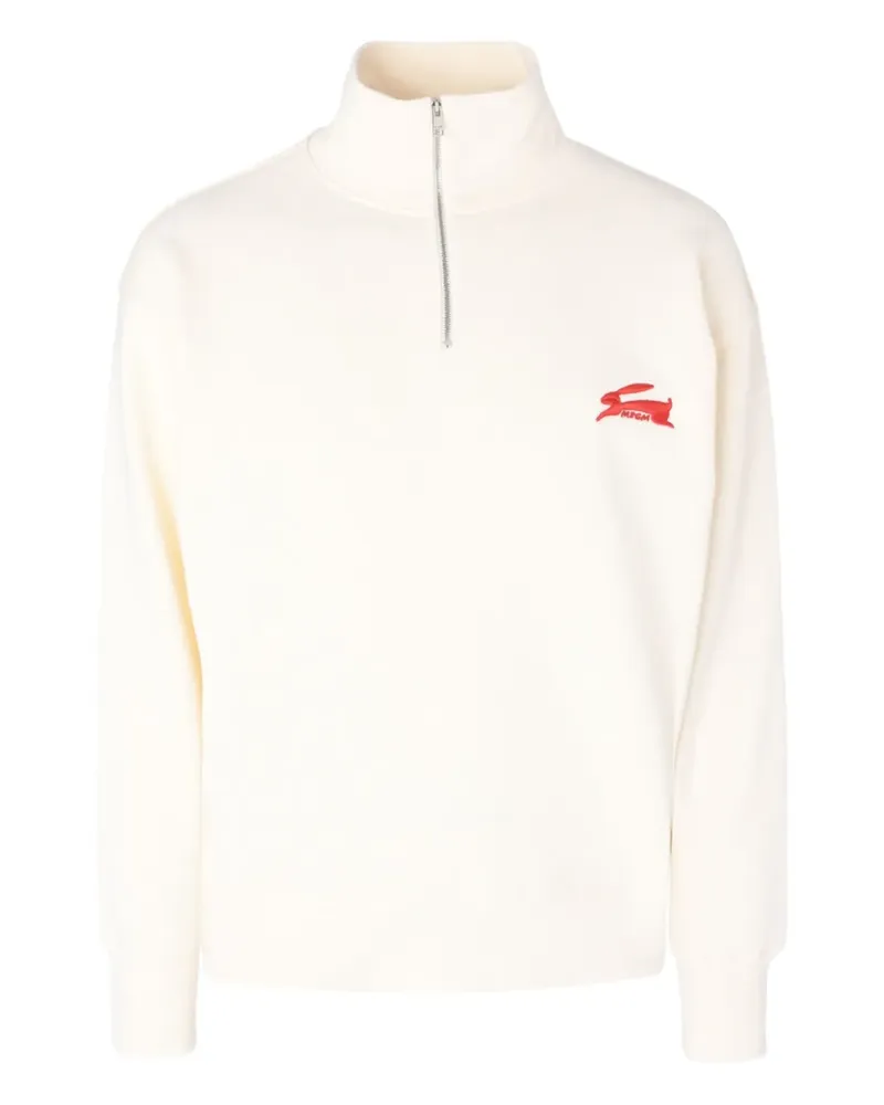 MSGM Reißverschluss-Pullover mit Hasendetail - Nude Nude