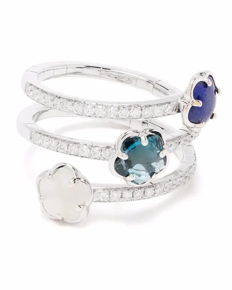 Pasquale Bruni 18kt Figlia dei Fiori Weißgoldring mit Diamanten - Silber Silber
